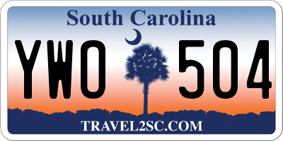SC license plate YWO504