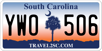 SC license plate YWO506