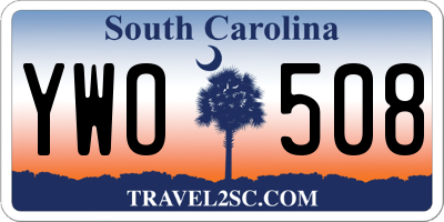 SC license plate YWO508