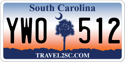 SC license plate YWO512
