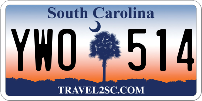 SC license plate YWO514