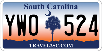 SC license plate YWO524