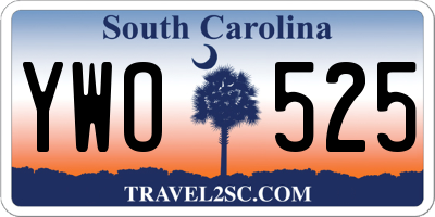 SC license plate YWO525
