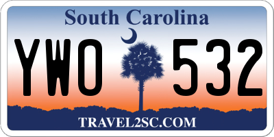 SC license plate YWO532