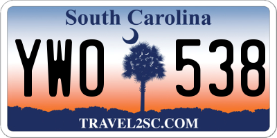 SC license plate YWO538