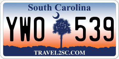 SC license plate YWO539