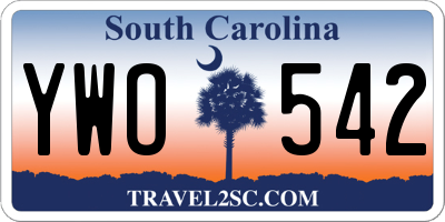 SC license plate YWO542