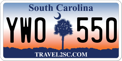 SC license plate YWO550