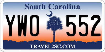 SC license plate YWO552