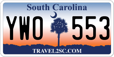 SC license plate YWO553