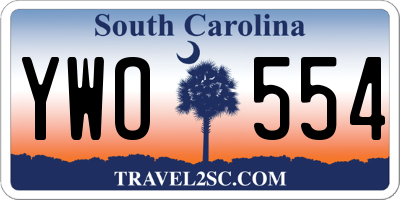 SC license plate YWO554