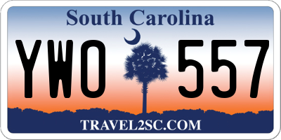 SC license plate YWO557