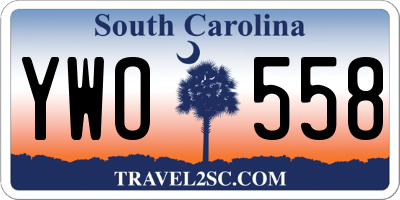 SC license plate YWO558