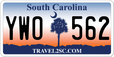 SC license plate YWO562