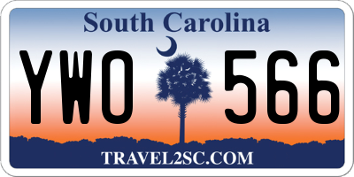SC license plate YWO566