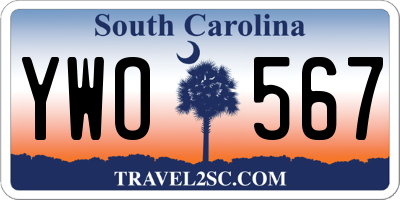 SC license plate YWO567