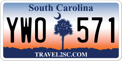 SC license plate YWO571