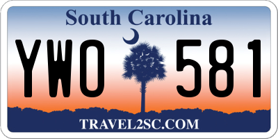 SC license plate YWO581