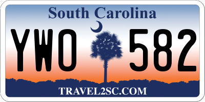 SC license plate YWO582