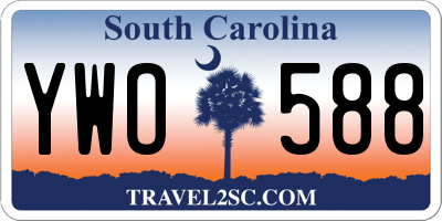 SC license plate YWO588