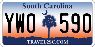 SC license plate YWO590