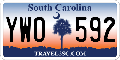SC license plate YWO592