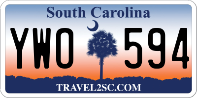 SC license plate YWO594