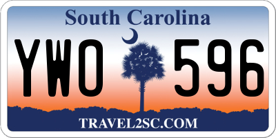 SC license plate YWO596