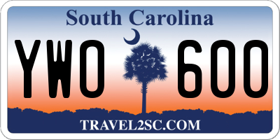 SC license plate YWO600