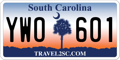 SC license plate YWO601