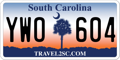 SC license plate YWO604