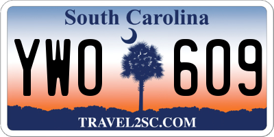 SC license plate YWO609