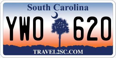 SC license plate YWO620