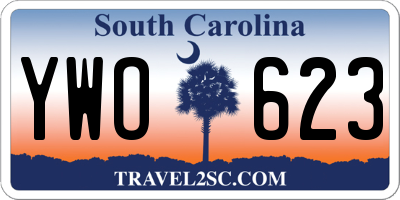 SC license plate YWO623