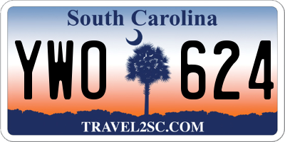 SC license plate YWO624