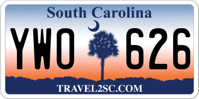 SC license plate YWO626