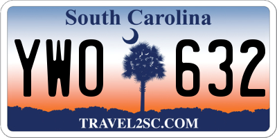 SC license plate YWO632