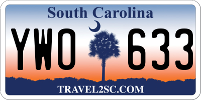 SC license plate YWO633