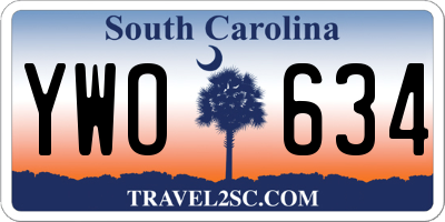 SC license plate YWO634