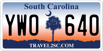 SC license plate YWO640