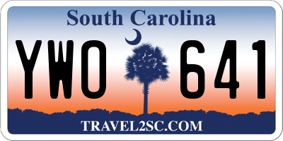 SC license plate YWO641