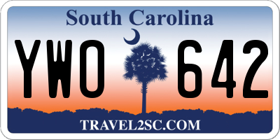 SC license plate YWO642