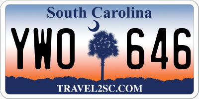 SC license plate YWO646