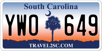 SC license plate YWO649