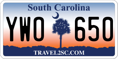 SC license plate YWO650