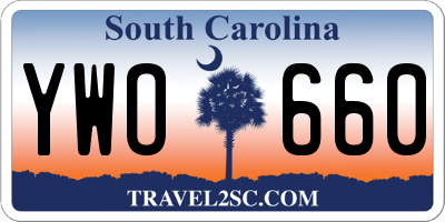 SC license plate YWO660