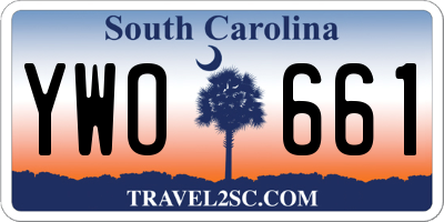 SC license plate YWO661