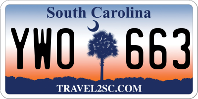 SC license plate YWO663