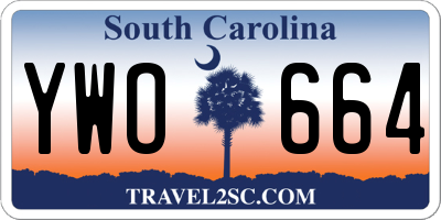 SC license plate YWO664