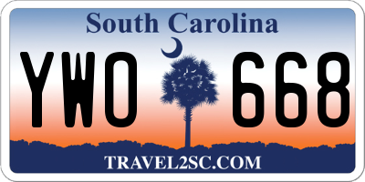 SC license plate YWO668